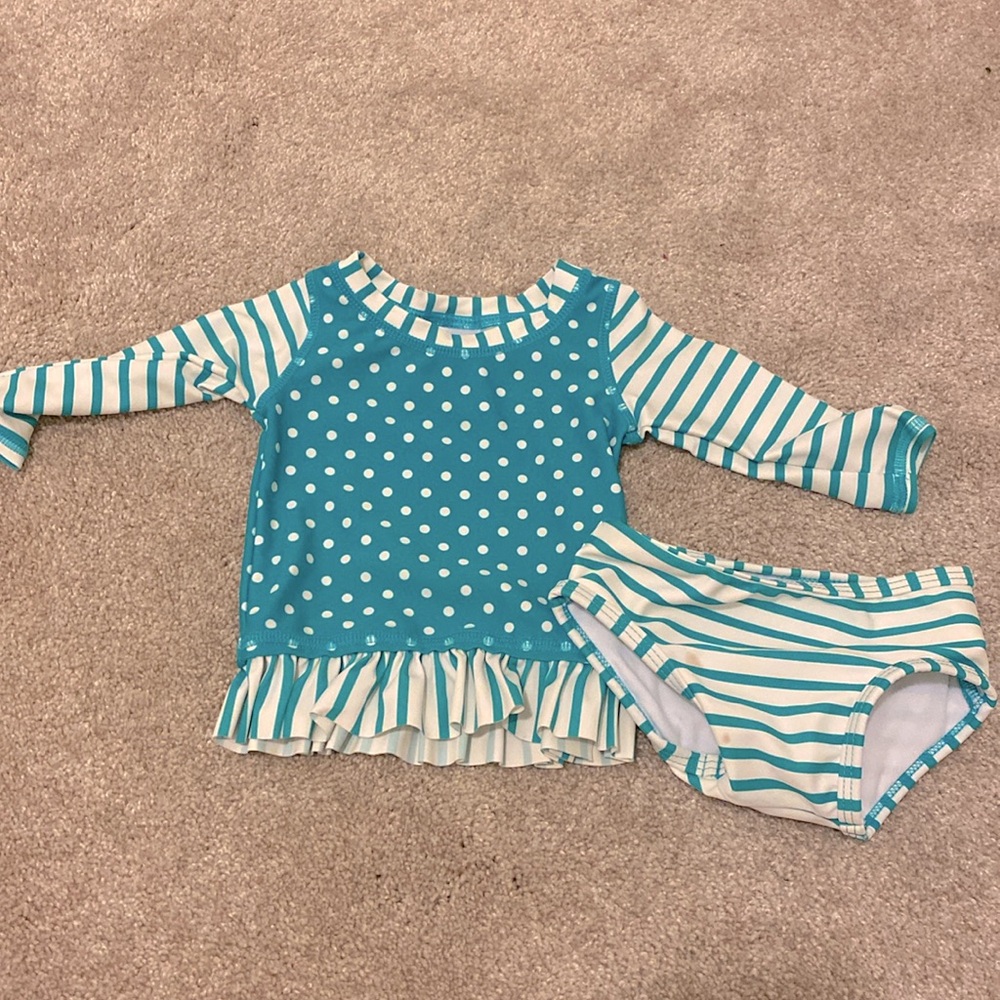 Ruffle butts 2 piece rash guard and bottoms